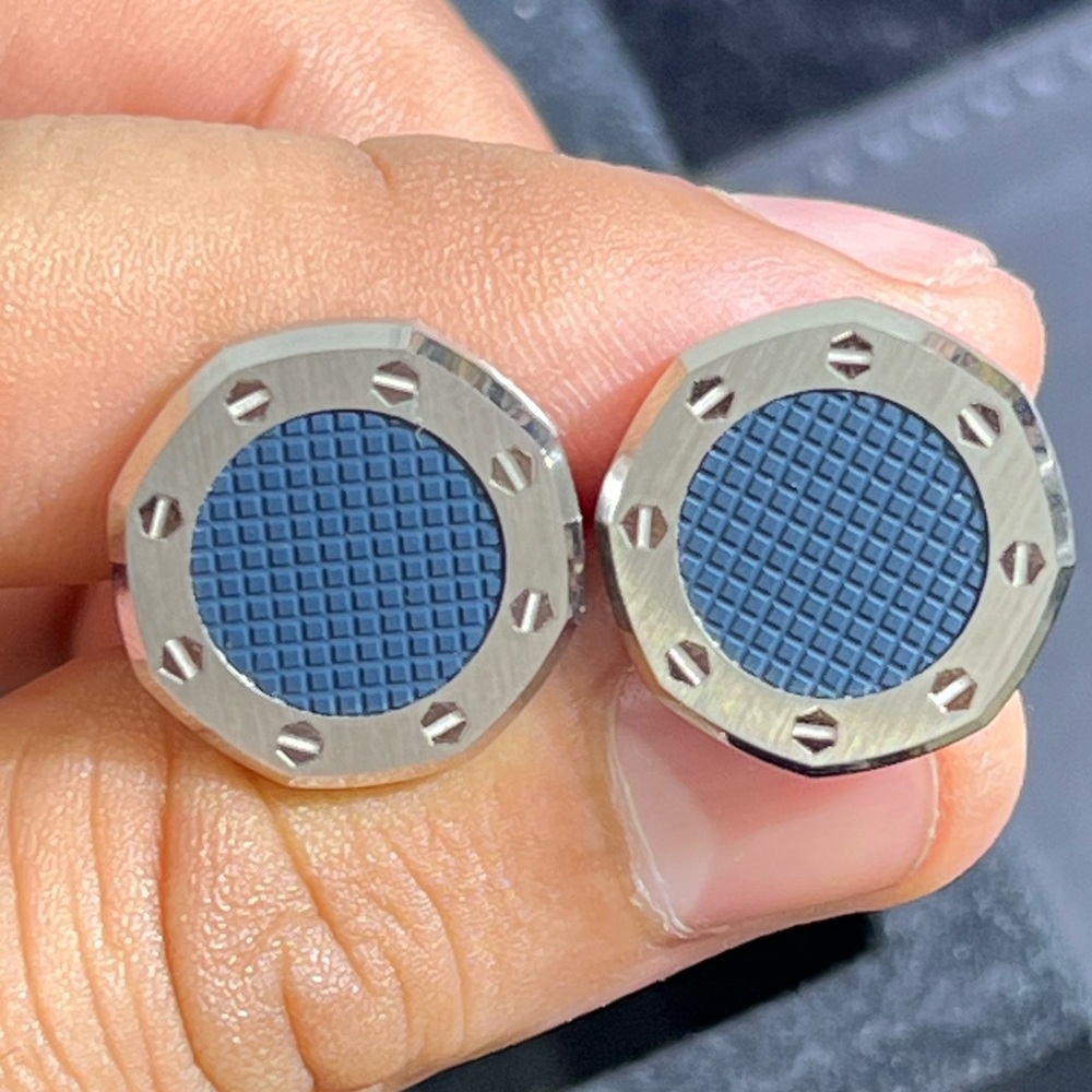 Audemars Piguet cufflinks blue steel royal oak